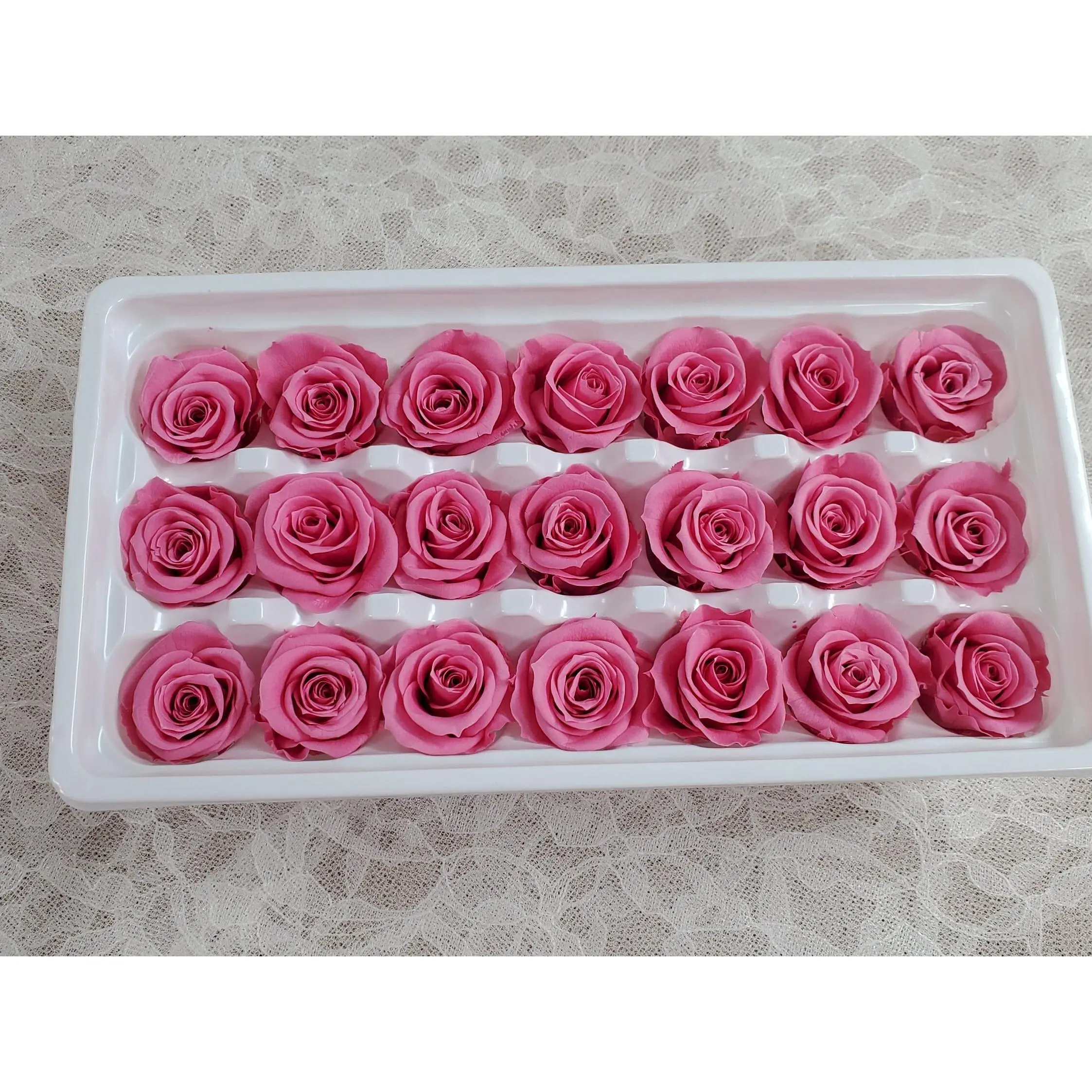 Preserved Roses - Hot Pink - For Prom, Christmas, Wedding - Dried Roses For Bouquet - Eternity Roses - Forever Roses - 21 Pack,