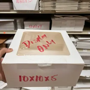 10 Pack- 10” White dessert Boxes