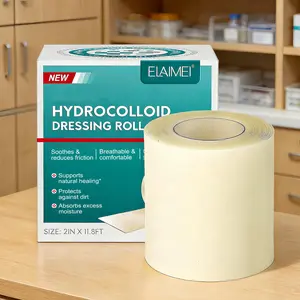 Elaimei Hydrocolloid Bandage Roll, 5cmx3.6m Cuttable Waterproof Flexible Wound Dressing, Super Absorbent and Water-Resistant