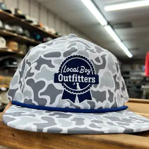 Blue Ribbon Low Profile Rope Hat with Camo Design and Royal Blue Trim