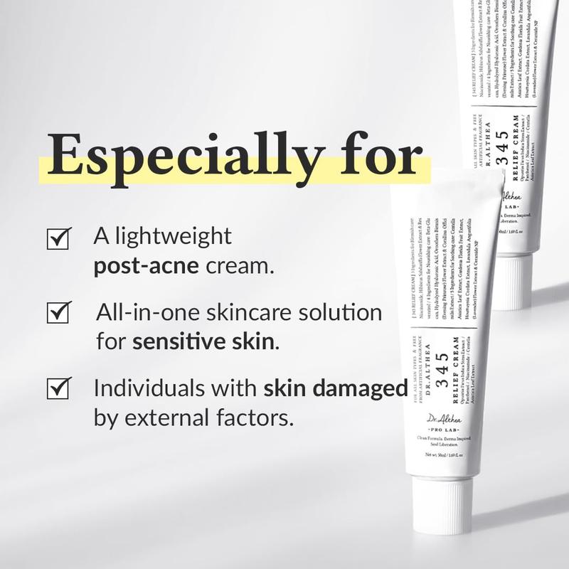 Dr.Althea 345 Relief Cream, Daily Face Moisturizer, Blemish Relief Care, Soothing Recovery & Moisture, Korean Vegan Skin Care for All Skin Types, 1.69 FI OZ  Christmas gift