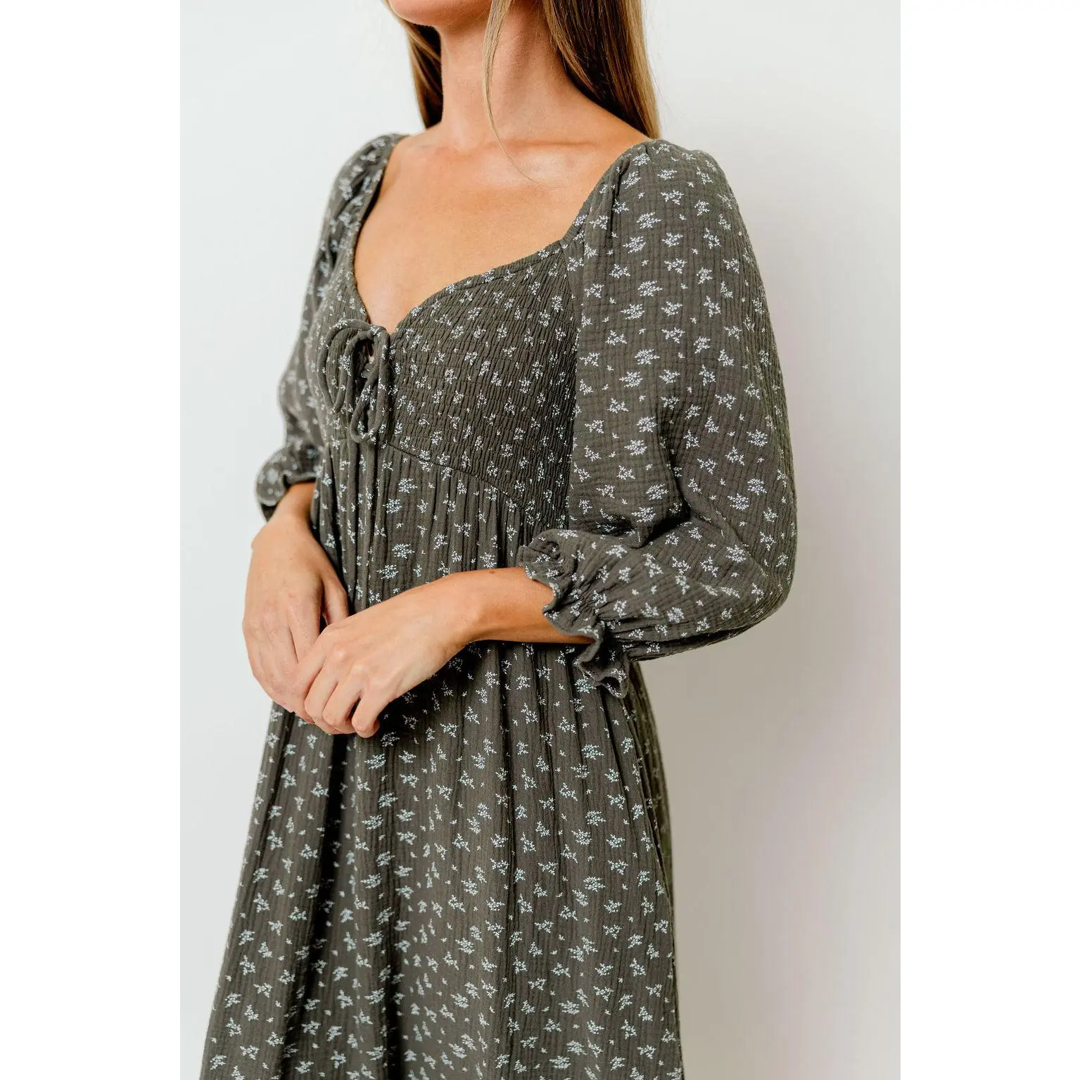 Cecilia 100% Cotton Smocked Maxi Dress in Forest Foliage - Bump Friendly *8/28 PRE-ORDER*