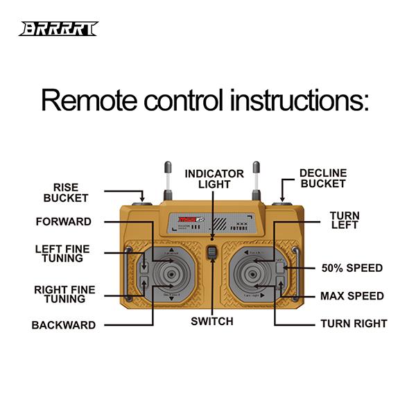 BRRRRT 1/64 Mini Bulldozer Toy, Remote Control Bulldozer, 8 CH Full Proportion Construction Vehicles with Metal Sounds, RC Toys for Kid Boys and Girls Age 3+