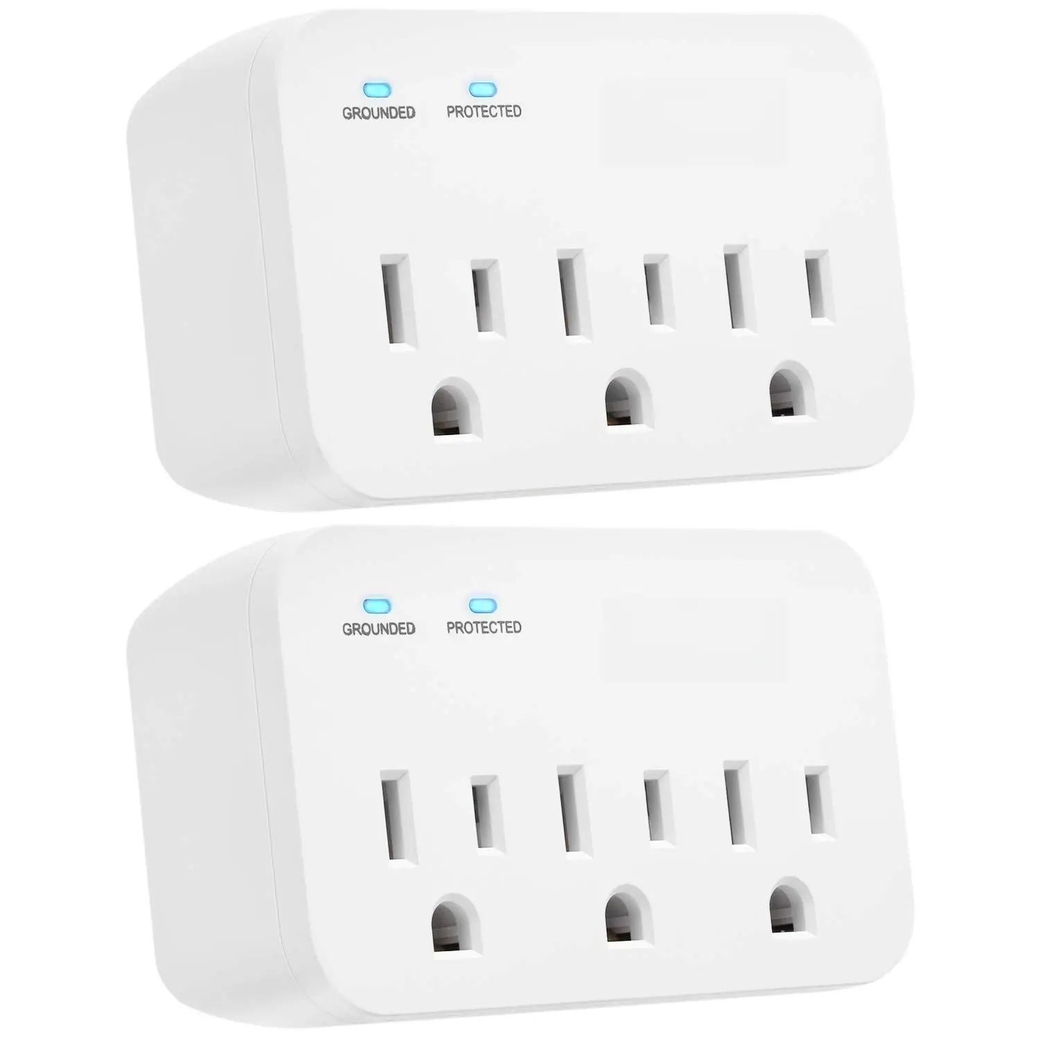 Refrigerator Surge Protector, 3 Outlet Heavy Duty Appliance Surge Protector with High Joules for Fridge, Microwave, Washing Machine, Garage Door, 1200J, 1875 Watts, 3 Prong, ETL Listed- 2 Pack