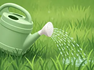 2 Gal. Rosemary Green Modern Multi-Grip High-Density Plastic Watering Can