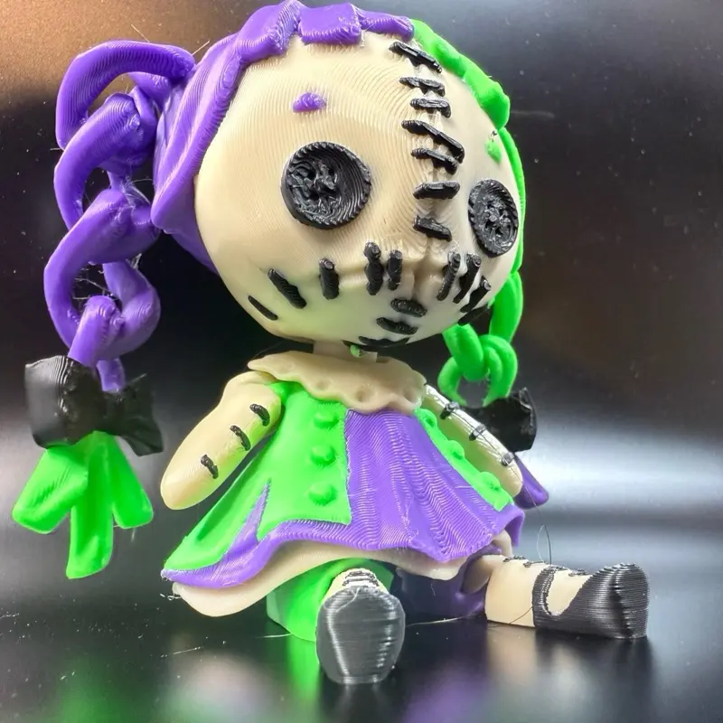 Creepy-Cute Braided Patchwork Doll – Articulated 3D Print