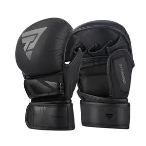 &Mma Gloves For Sparring Grappling  Hybrid Open Palm Martial Arts Mitts Maya Leather Wrist Support Fighting Combat Sports Boxing Glove Men Women Punching Bag Muay Thai