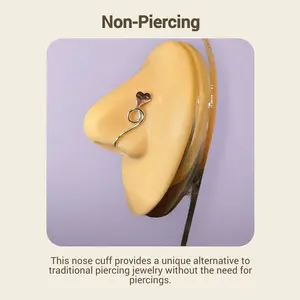 LOVE BUD Rose inspired Nose Cuff Non-Piercing Jewelry in Silver Gold Copper & Bronze Tarnish Resistant Wire Fashion Accessory