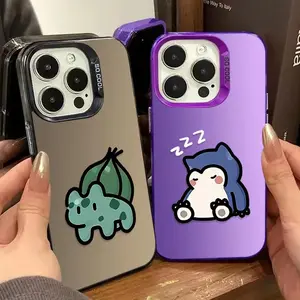 Cute B-Bulbasaur S-Snorlax Phone Case For iPhone 17 16 15 14 13 12 11 Pro Max Plus Air Shockproof Silicone Back Cover cute  japanese  stuff Festive Tree Quartet gift box packaging korean style