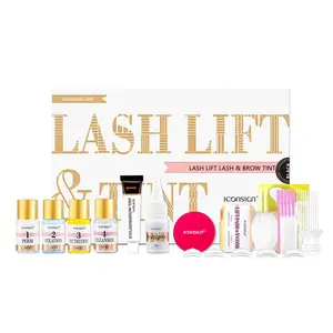 2 in 1 Eyelash Perming & Tinting Kit, 1 Set Eyelash Lift Kit, Eyebrow Lamination Kit, Brow Lamination Gel, Eyebrow Tinting Cream Curling Angle Protein Perm Makeup Kit