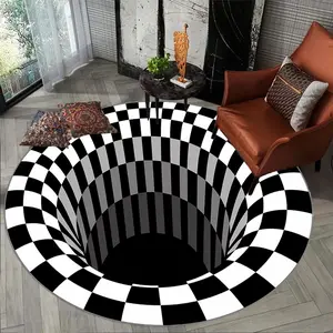 3D Swirl Round Waterproof Rug, Soft Comfortable Mat, Versatile Area Rug, Waterproof Area Rugs for Kitchen, Living Room, Bedroom