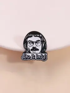 Vintage Humorous Cartoon Badge, Creative Chest Pin for Retro Lovers, Exaggerated Character Design, Fun Expression Accessory