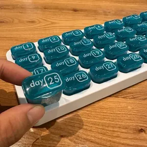 31 Days Pill Box, 1 Count 31-grid Portable Daily Pill Storage Box, Monthly Moving Pill Box, Home Pill Organizer for Daily Use, Healthcare