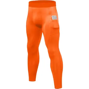 1 or 3 Pack Men's Compression Pants with Pocket Running Leggings Sports Cool Dry Workout Base Layer Underwear