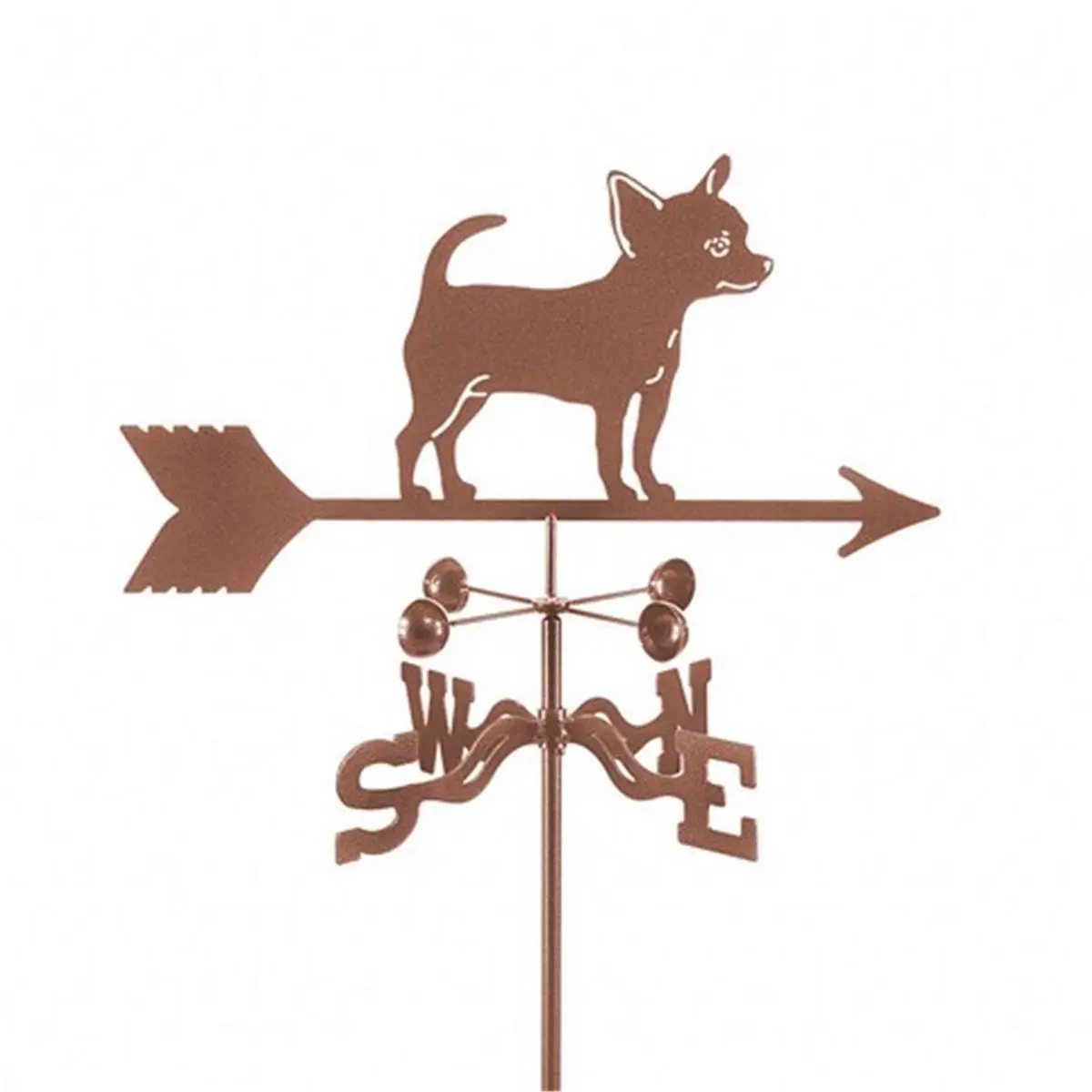 EZ Vane EZ1405-GR Chihuahua Dog Weathervane with Garden Mount, 14-Gauge Steel, 3 Protective Coatings, 70" H x 21" W x 9" L, Directional EWNS, Fade Prevention
