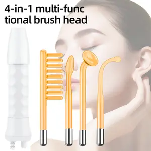 4 In 1 Multipurpose Facial Head Massager, Portable, With 4 Interchangeable Tube Heads, Uses A/C Adapter, 110 Volts