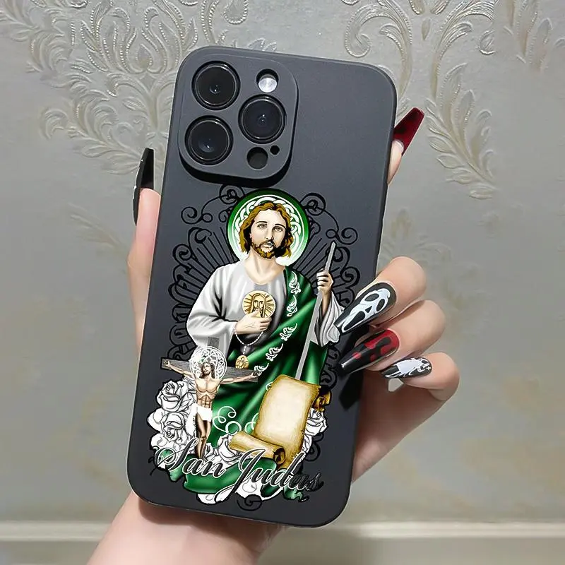 Jesus Pattern Silicone TPU Phone Case, Waterproof Anti-Drop Shockproof Cover with Precision Cutouts, Fits iPhone 11 12 13 14 15 16 Pro Max/Pro/Plus