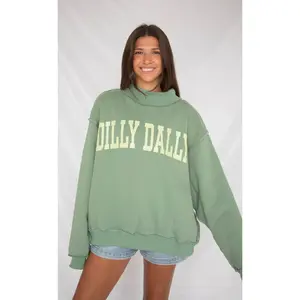 dilly dally mock neck sweatshirt - green