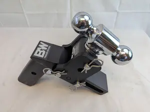 B&W Trailer Hitches Tow & Stow Adjustable Trailer Hitch Ball Mount - Fits 2.5" Receiver, Dual Ball (2" x 2-5/16"), Compatible with GM MultiPro Tailgates,  7" Drop, 18,000 GTW - TS20066BMP