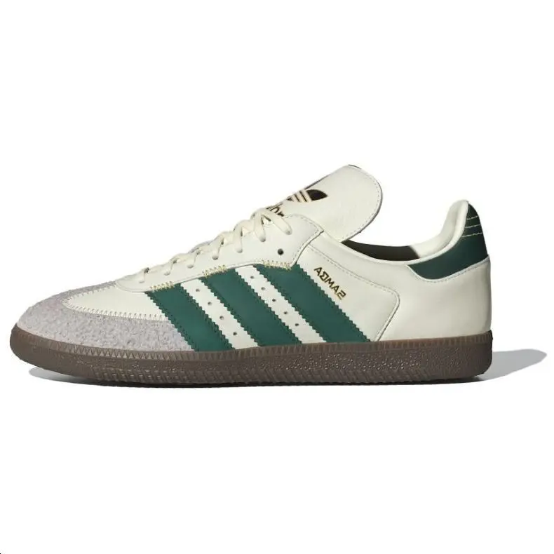 Adidas Originals Samba Ivory Collegiate Green Versatile Comfort Low Top Skate Shoes Women's IF1811