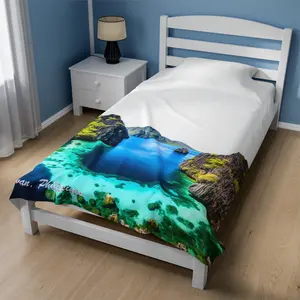 Palawan Philippines, Breathtaking view on Velveteen Plush Blanket themed fashion style.
