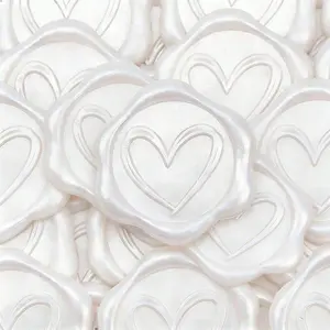 30pcs Heart Pattern Wax Seal Stickers, Self-Adhesive Envelope Seals for Weddings, Parties, Birthdays, Christmas, Wedding Invitations