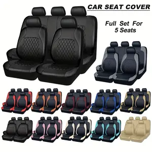 Luxury Five Seat Car Seat Covers Made of PU Leather, 5D Full Surround Design, Easy Install, Fashionable Colors &