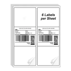 SJPACK 6 Labels per Sheet 3-1/3" x 4" Self Adhesive Shipping Address Labels for Laser Ink Jet Printer 25 Sheets 150 Labels Rounded Corners