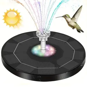 LED Colorful Solar-Powered Bird Bath Fountain Pump, Portable Floating Design for Garden Pond Pool, Outdoor Water Feature Decoration, Outdoor Water Fountains