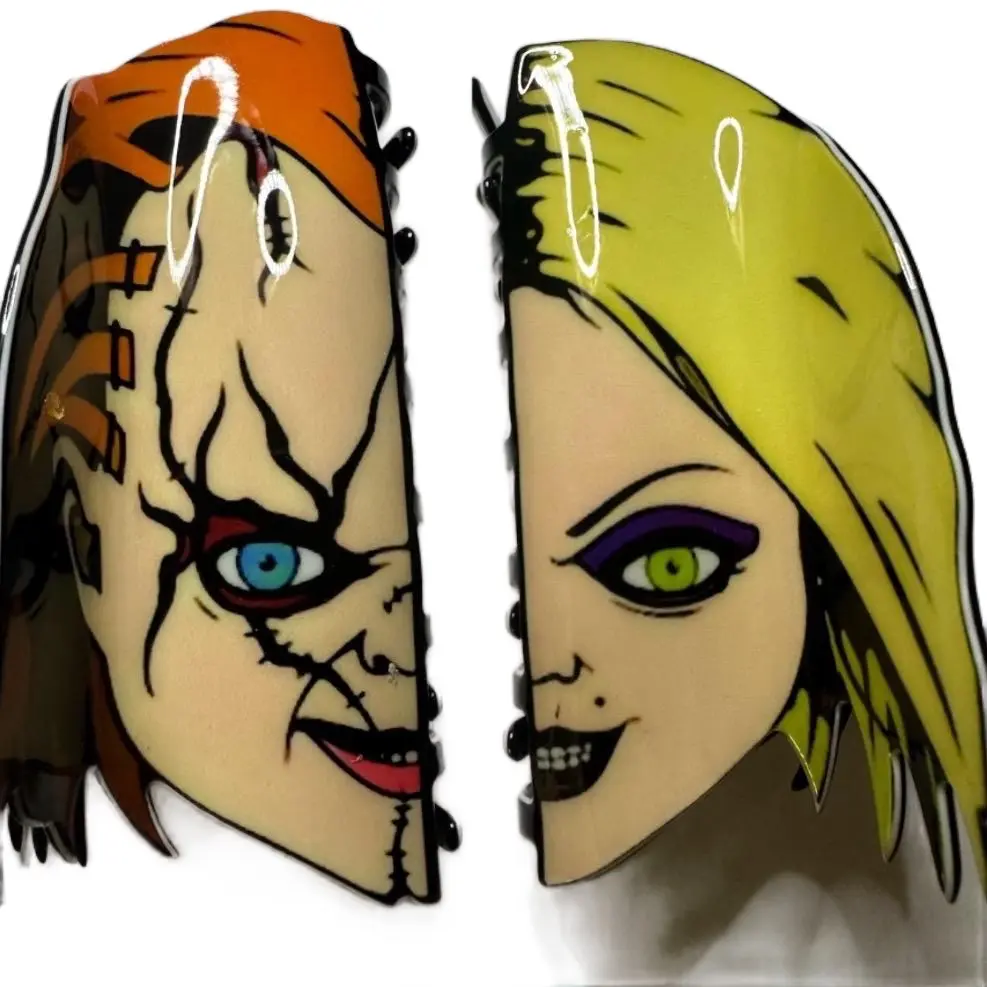 Horror hair clips chucky Tiffany it jigsaw scream clown unique hairclips design claw grip hair claw