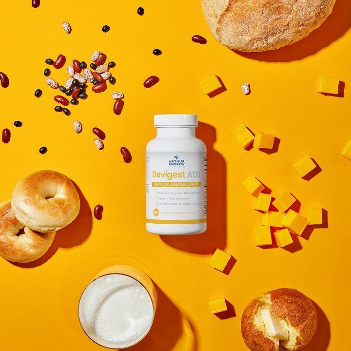 Arthur Andrew Medical Devigest ADS Advanced Digestive Support for Lactose Intolerance & Casein Sensitivities Vegan Non-GMO