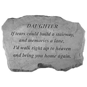 212 MAIN Garden Memorial Plaque - Kay Berry Inc. 99420 Daughter "If Tears Could Build A Stairway" Decorative Weatherproof Heaven Sign, 16in x 10.5in x 1.5in Outdoor Decor