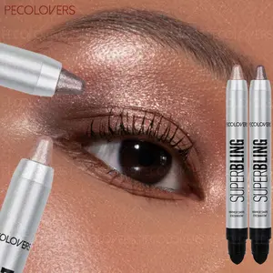 2 Pcs Colored Dual-ended Shimmer Eyeshadow Stick, Light purple Champagne Color Brighten Color Smoke Color, High Pigmented Rendering, Eye Shadow Pen, Cream Texture Easy To Apply, Daily Makeup, Tarte Smolder Eyes, Y2K Makeup Style