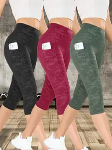 Women's Camo Print Sports Short Leggings, Casual Comfy Breathable Skinny Shorts for Yoga Gym Workout Running, Ladies Sportswear for Spring & Summer