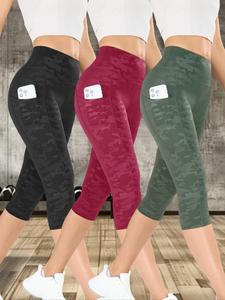 women's camo print sports short leggings, casual comfy breathable skinny shorts for yoga gym workout running, ladies sportswear for spring & summer