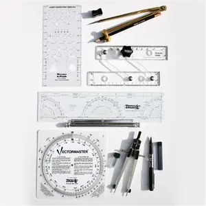 212 MAIN Professional Mariners Navigation Kit - Measuring Ruler with Finger Holes, Inches Scale, Marine Alloy for Paper Charts
