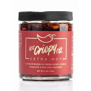 Crispy Oil Fried garlic, shallots, chili peppers and spices.Flavor bomb, Chili Crisp, Hot Sauce, Chili Oil,
