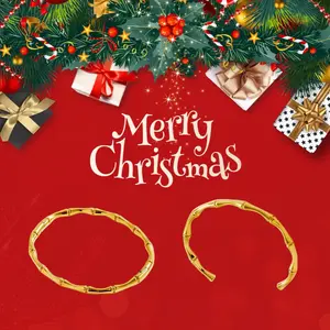 YunSu high quality 18K Gold-Plated Bamboo Bracelet for Women Waterproof Fashion Jewelry  Gift for Christmas