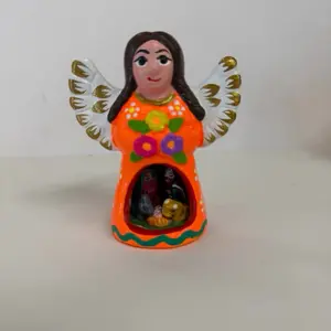 Hand-Painted Adobe Nativity • Clay Folk Art Scene Mini nacimiento