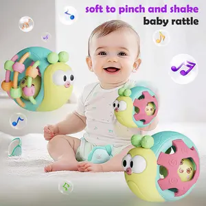Playful Hand Cranked Toy for Infants 0-3 Years Interactive Duck Shaped Rattle Maracas Sensory Development Grip Training Soothing Hearing Toy