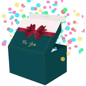 Box  Exploding KIT (Bow), Confetti Explosion Birthday, Party, Father's and Mother's Day, Graduations, Anniversaries, Any Occasion - 7.1x5.5x4.3 in