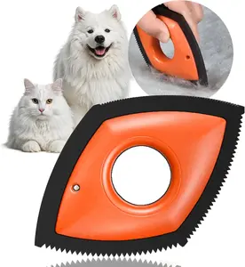 Mini Pet Hair Remover For Car Detailing Supplies, Carpet Dog Hair Remover for Car Interior, Silicone Diamond-Shaped Dog Hair Remover for Auto Detailing, Couch, Furniture, Lint, Carpet (Orange)