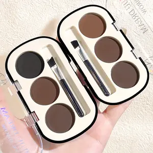 3-color Eyebrow Powder Tray Matte Natural Three-dimensional Wild Long-lasting Anti-bleaching Eyebrow Powder Eyeshadow Waterproof, Anti-sweat and Anti-smudge Eye Makeup