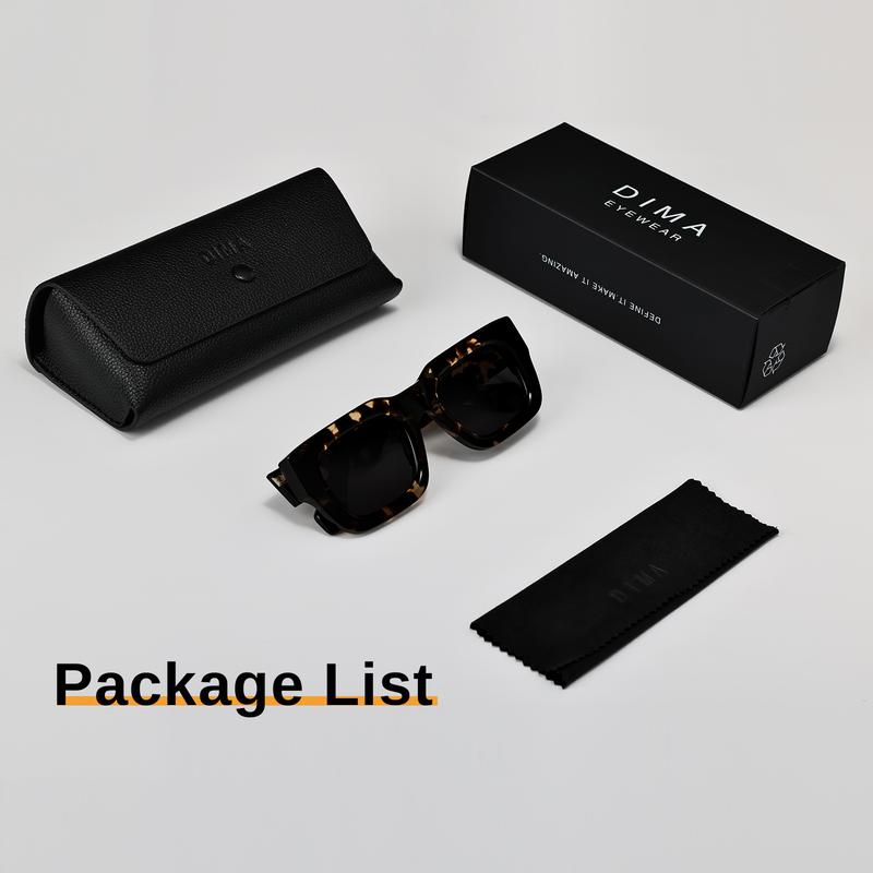 DIMA Eyewear Ever Sunglasses - Black/Espresso Tortoise, UV400 Protection, Eco-Friendly Frame, CR39 Lenses, Comfortable Fit, Versatile Design