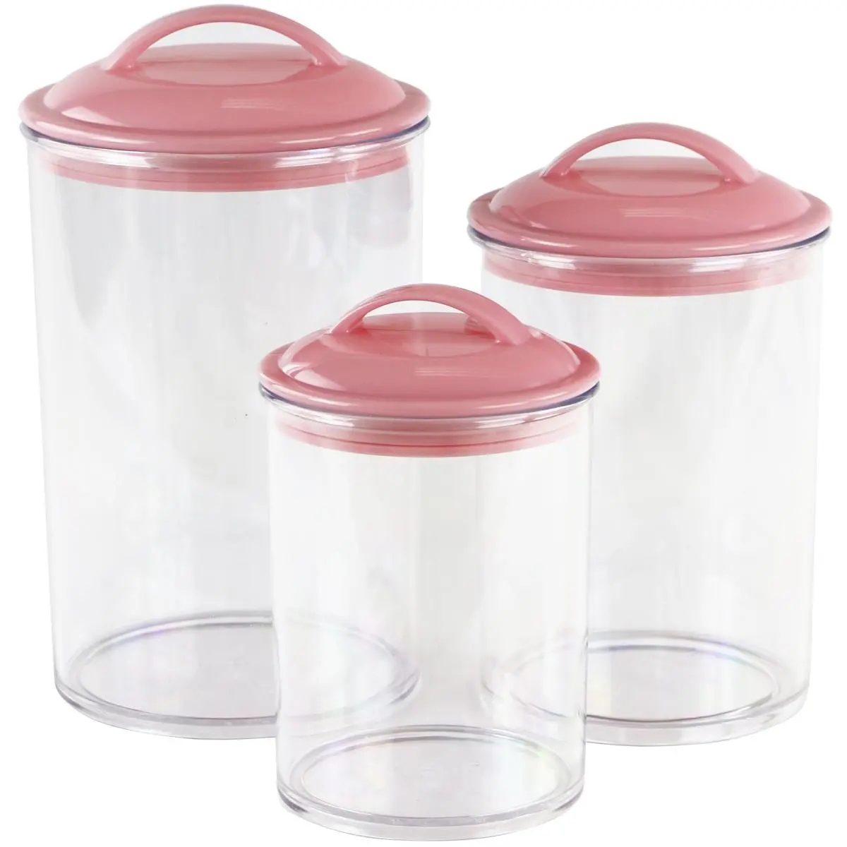 6pc Acrylic Canister Set Pink