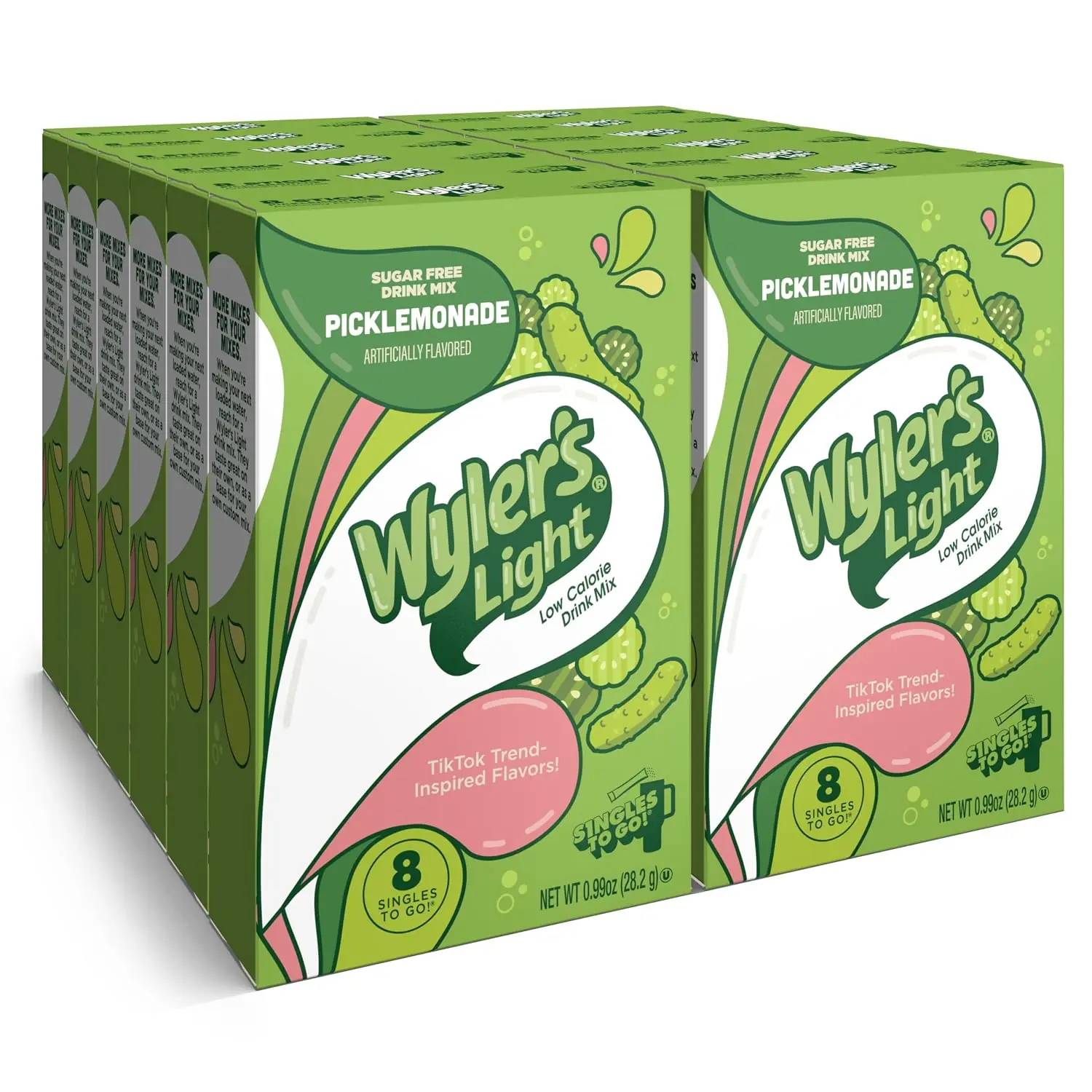 Wyler's Light Singles To Go Water Drink Mix, Picklemonade, 96 Packets Beverage Powder Flavor Mixed