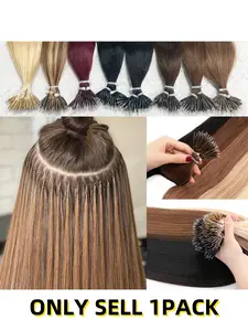 Nano Ring Glueless Human Hair Extensions 12-20 Inches, Straight Natural Micro Ring Link, Real Human Hair for Women, Adds Length & Volume, Microlinks Hair Extensions