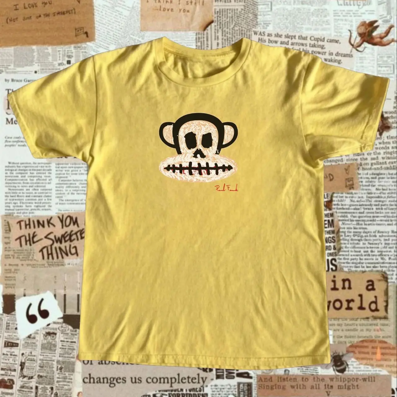 Vintage Paul Frank Monkey Skull Graphic T-Shirt, Retro Y2K Cartoon Tee, Unisex Streetwear Shirt