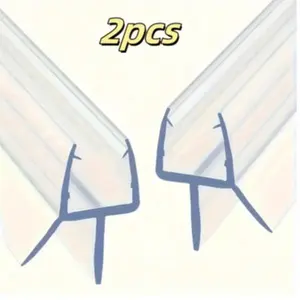 2pcs Frameless Shower Door Bottom Seal Strips, Glass Shower Door Seals, Anti-Leakage, Water Resistant Barrier