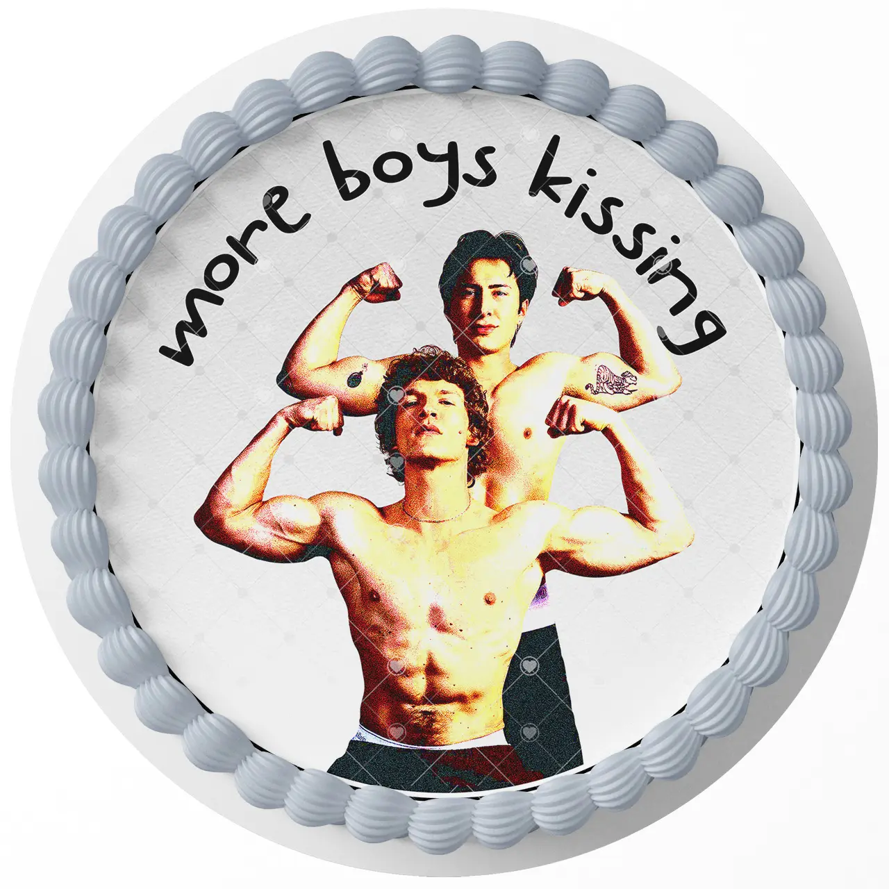 More Boys Kissing Heated Rivalry Edible Cake Topper Sheet Image Print Round